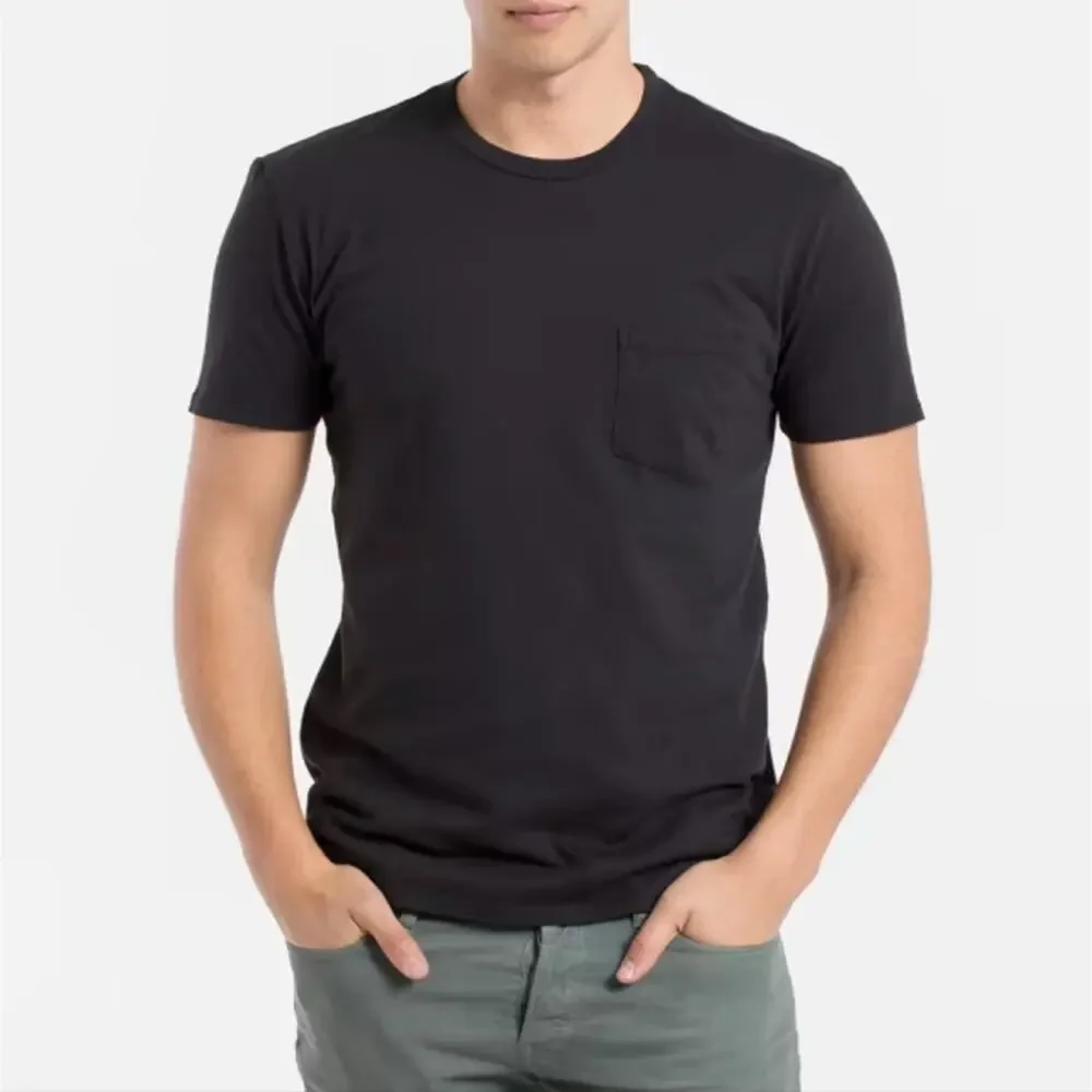 Everlane Uniform Organic Cotton Pocket Tee Black Short Sleeve Men's T-Shirt M - Picture 2 of 8